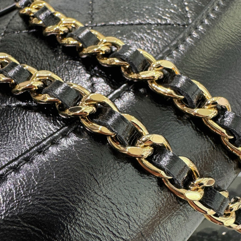 CC Quilted Mini Nano Calfskin with Chain in Light Gold Hardware