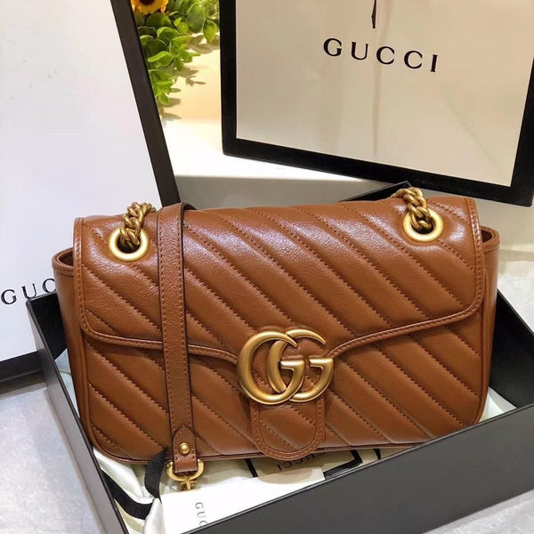 GG marmont flap leather crossbody bag