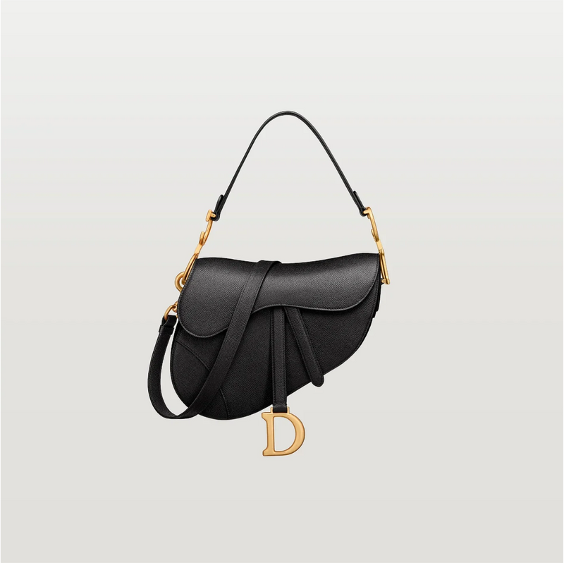 Black Saddle Bag With Strap