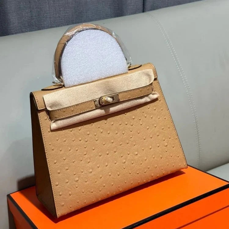 Hermes Kelly Ostrich Bag