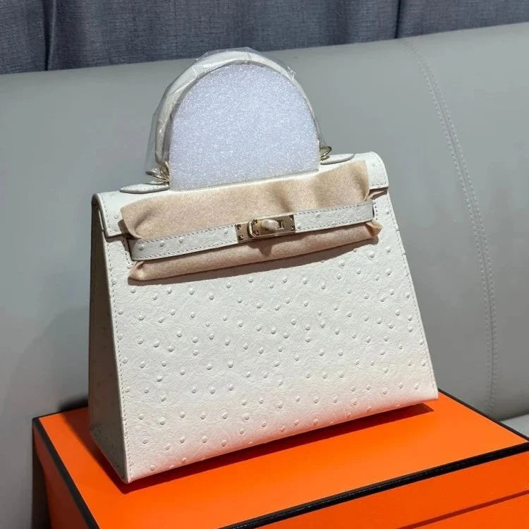 Hermes Kelly Ostrich Bag