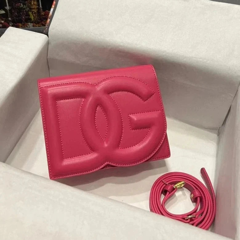 Small Leather DG Logo Bag Pink