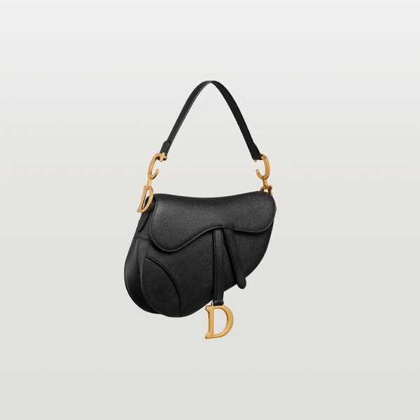 Black Saddle Bag With Strap