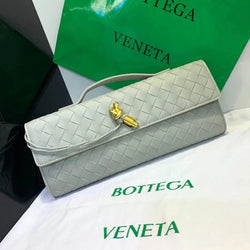 Bottega Veneta Long Andiamo Handle Clutch in Leather Bag