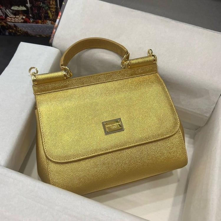 D&G Sicily Small Top Handle Bag Gold