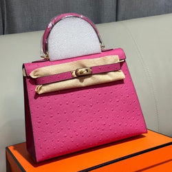 Hermes Kelly Ostrich Bag