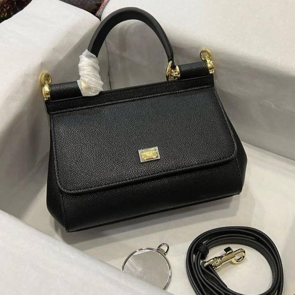 D&G Sicily Small Top Handle Bag Black